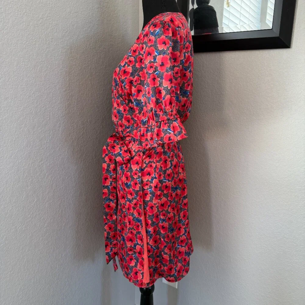 HOUSE OF HARLOW 1960 x Revolve Aja Red Poppy Floral Mini Wrap Dress XL - Picture 7 of 14